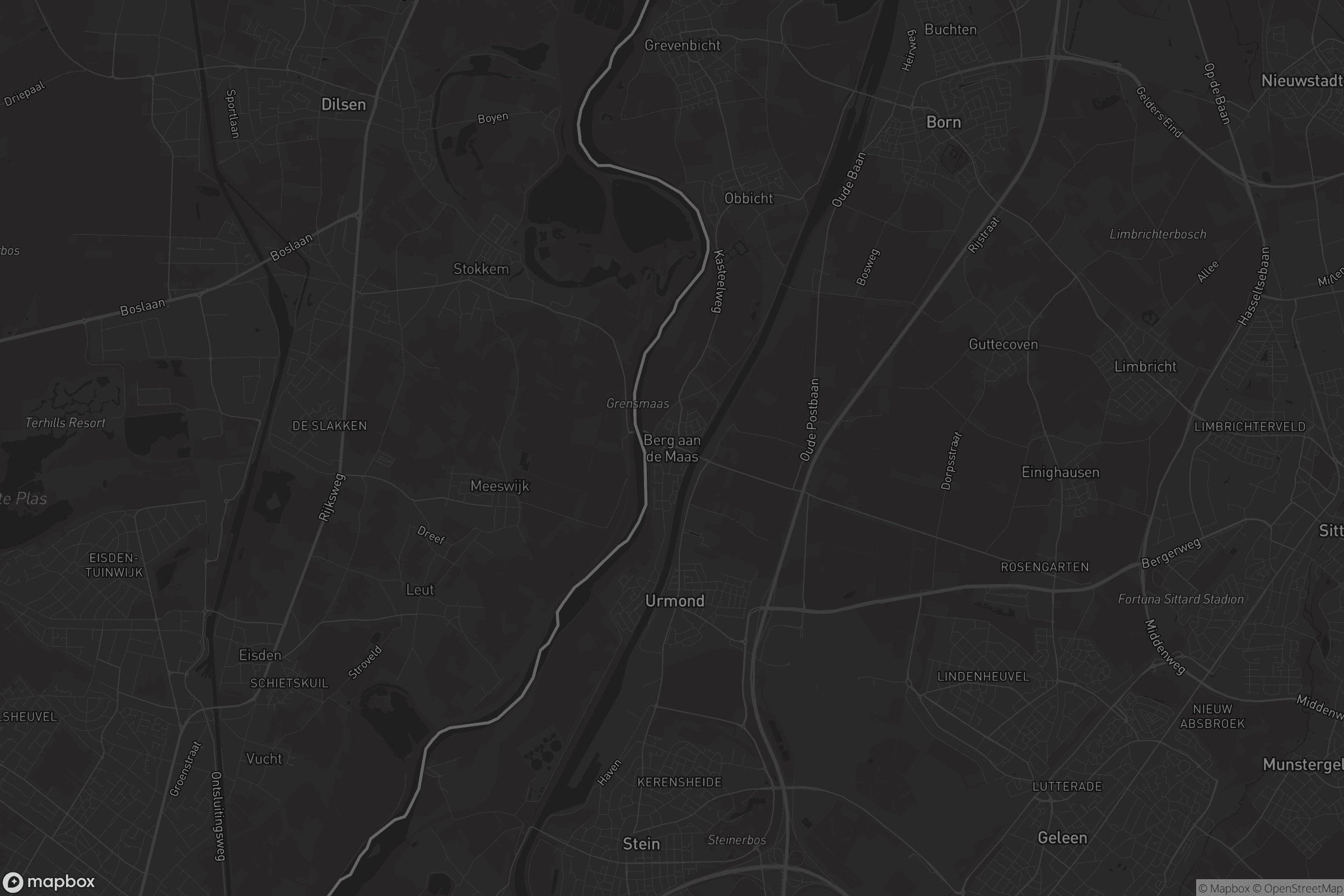 Kaart van Berg aan de Maas