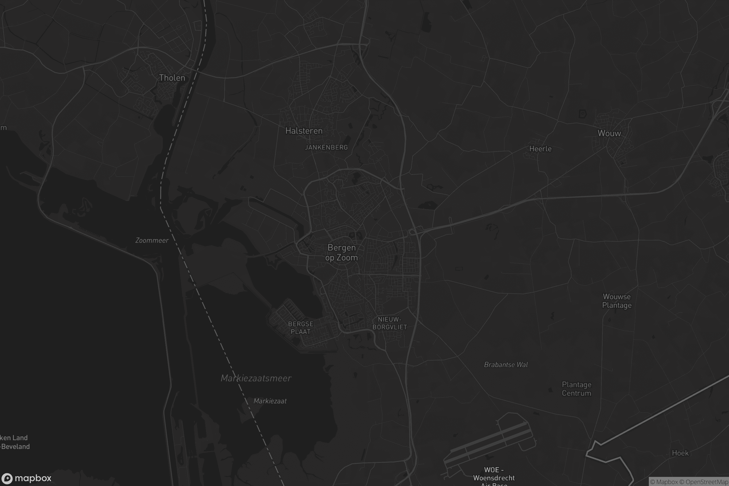 Kaart van Bergen op Zoom