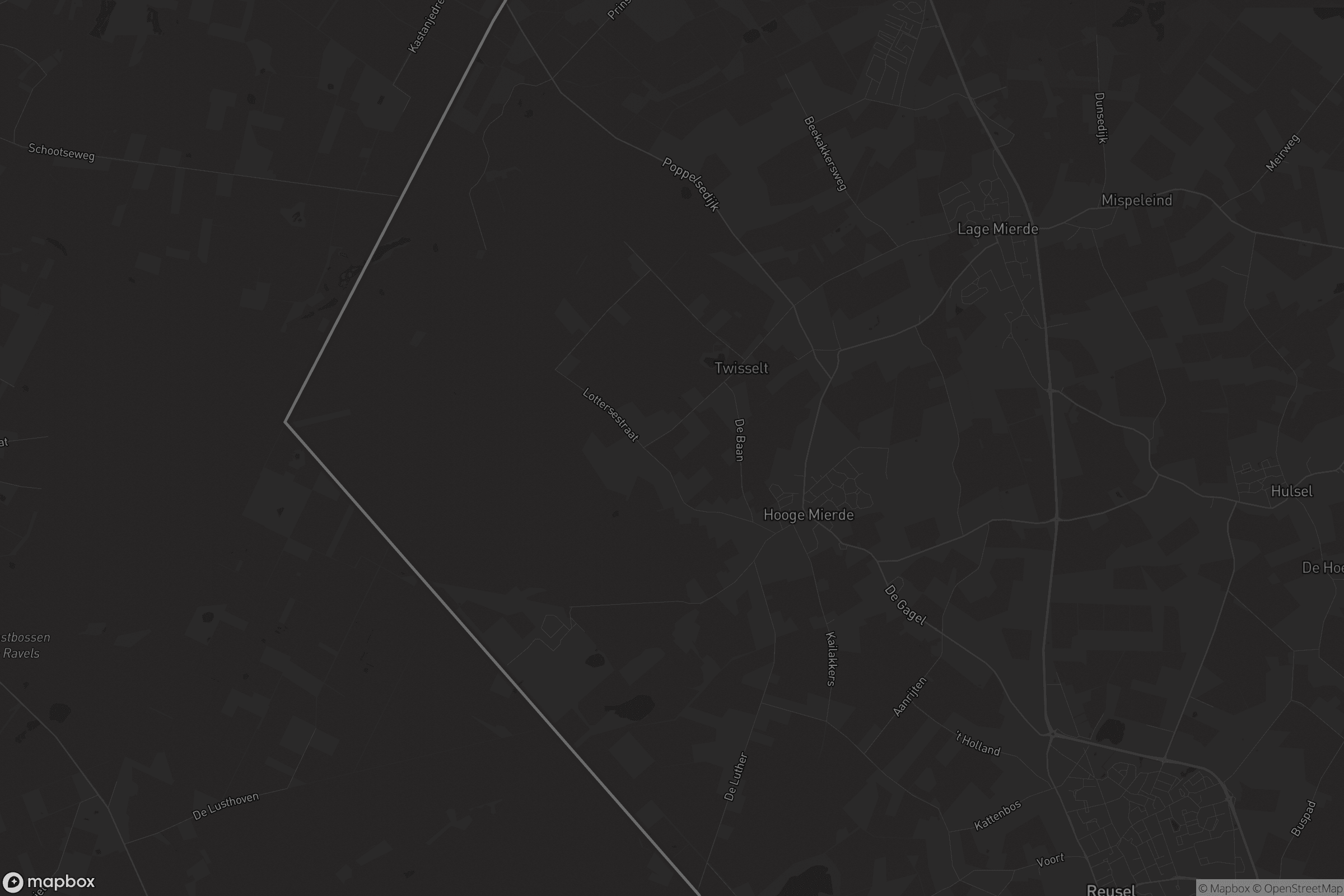 Kaart van Hooge Mierde