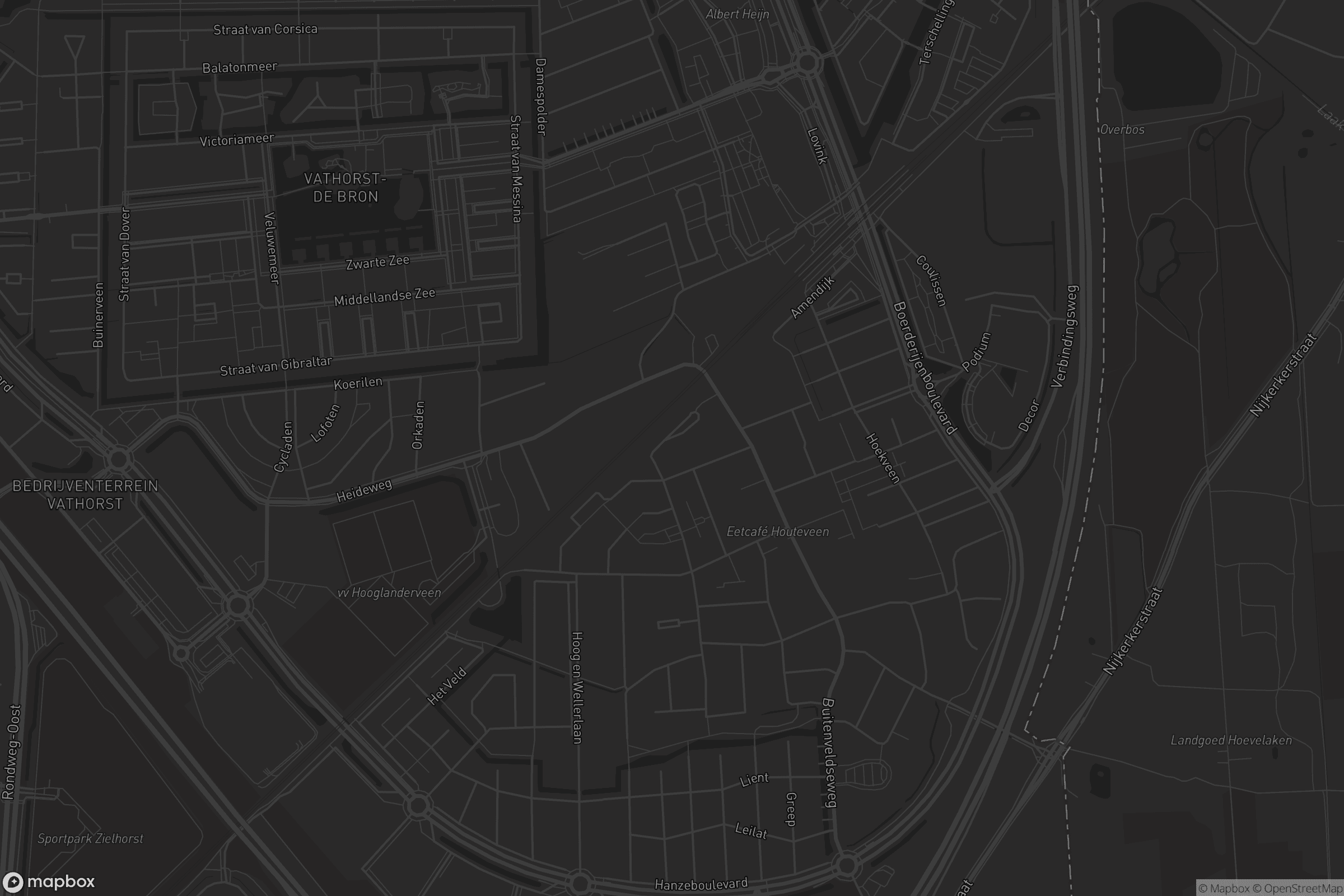 Kaart van Hooglanderveen