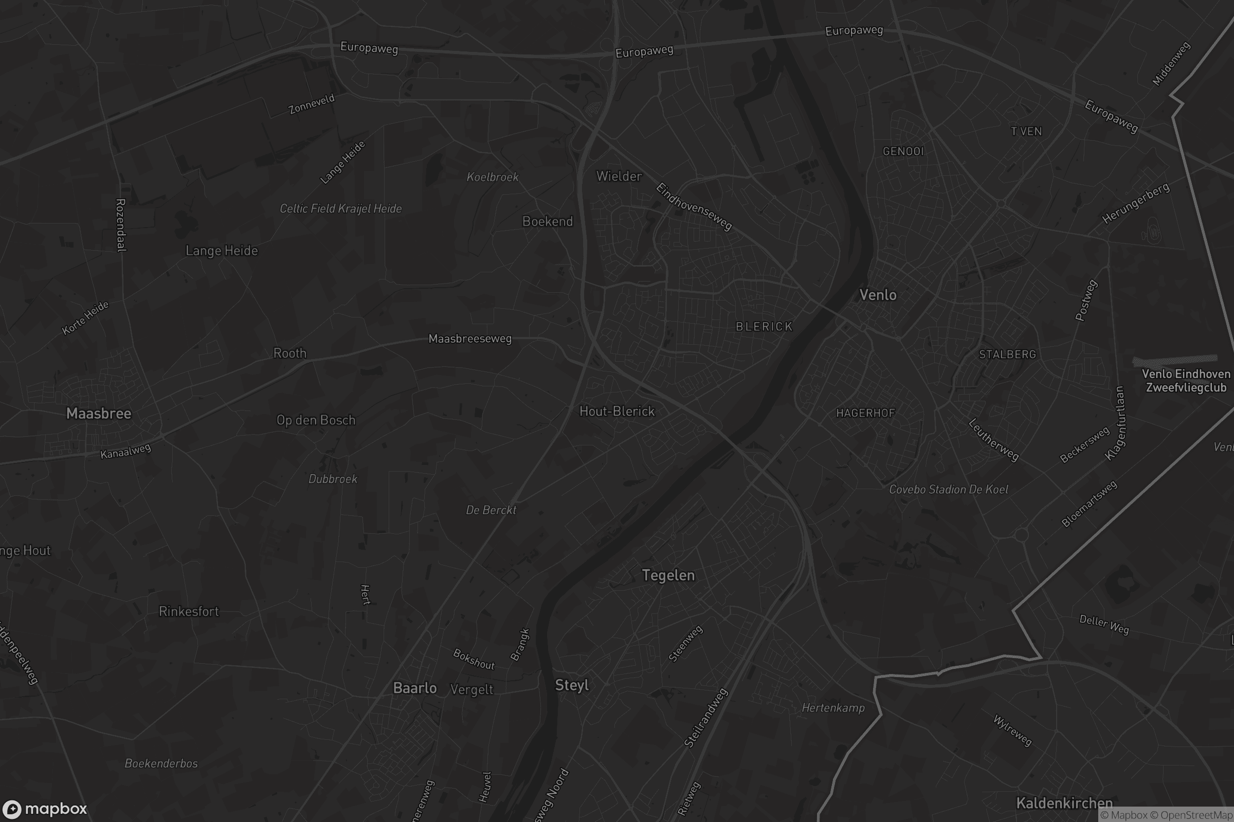 Kaart van Hout-Blerick