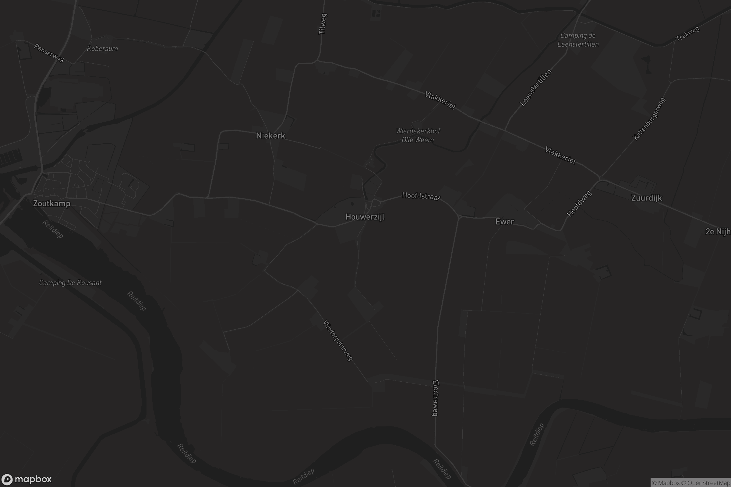 Kaart van Houwerzijl