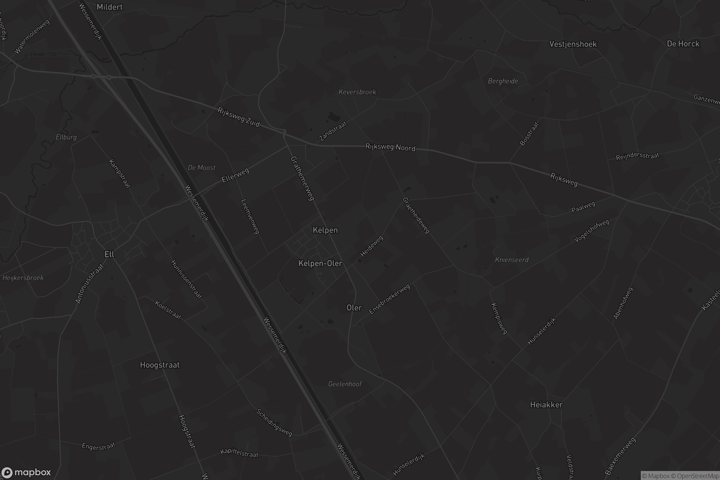 Kaart van Kelpen-Oler