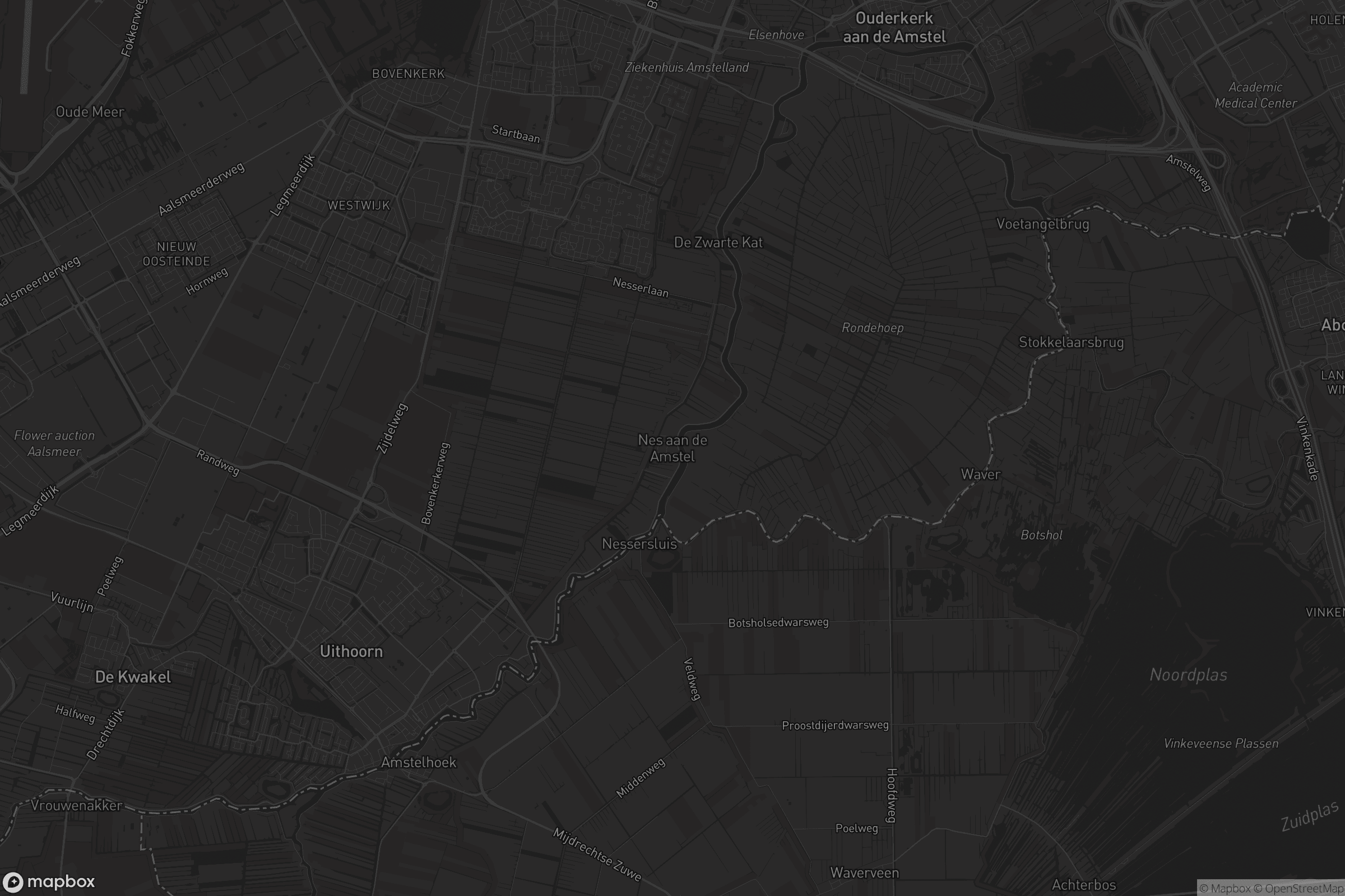 Kaart van Nes aan de Amstel