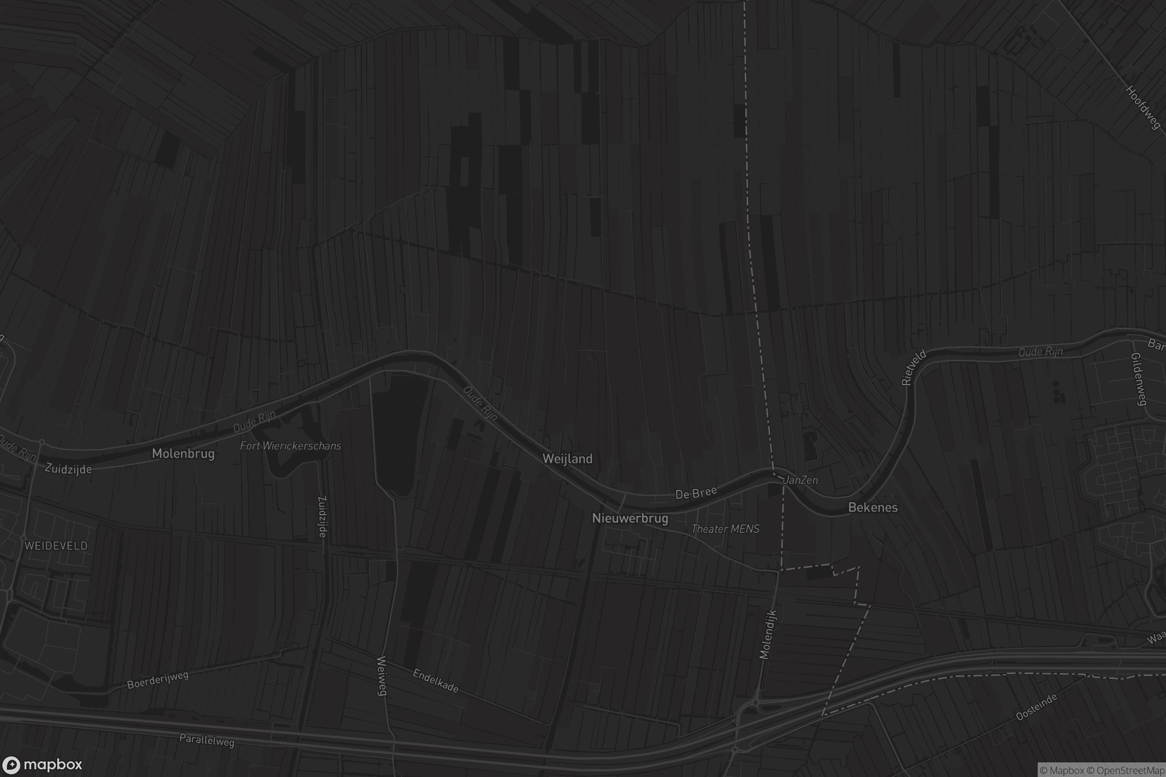 Kaart van Nieuwerbrug aan den Rijn