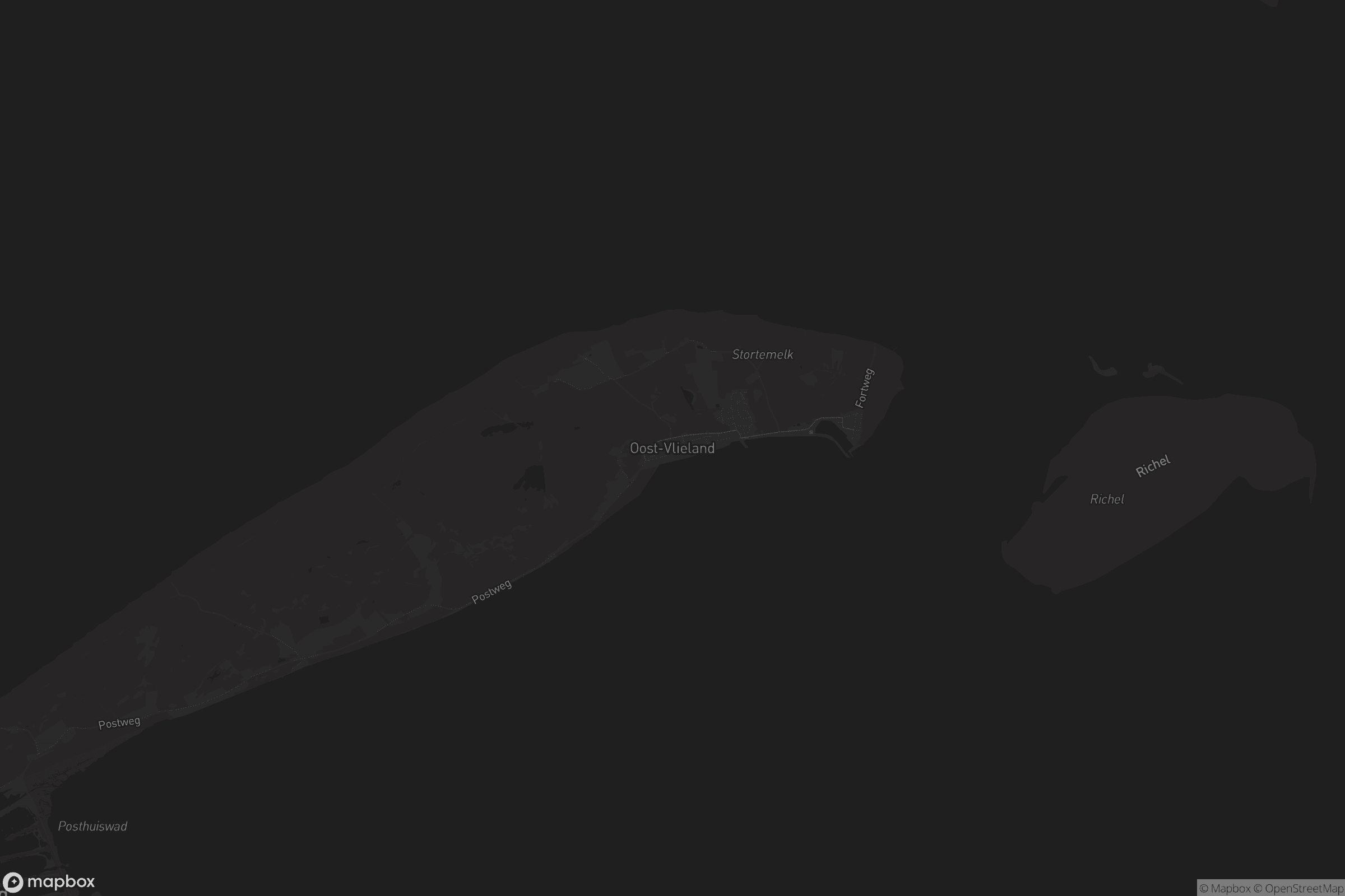 Kaart van Oost-Vlieland