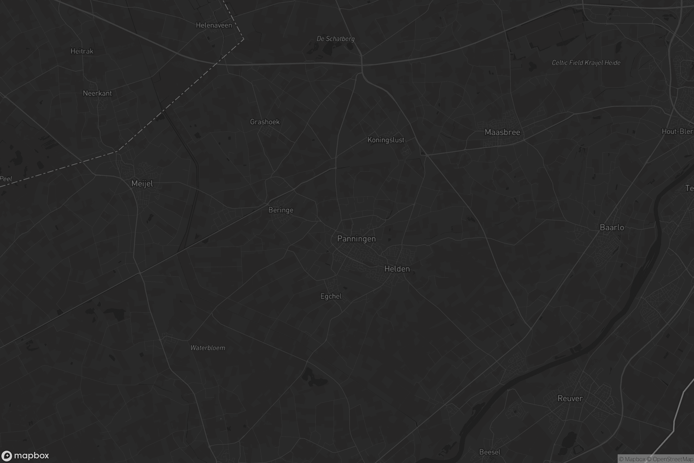 Kaart van Peel en Maas