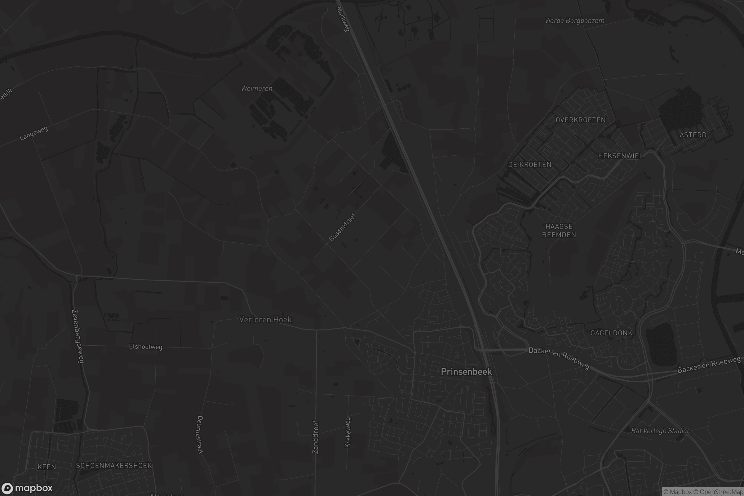 Kaart van Prinsenbeek