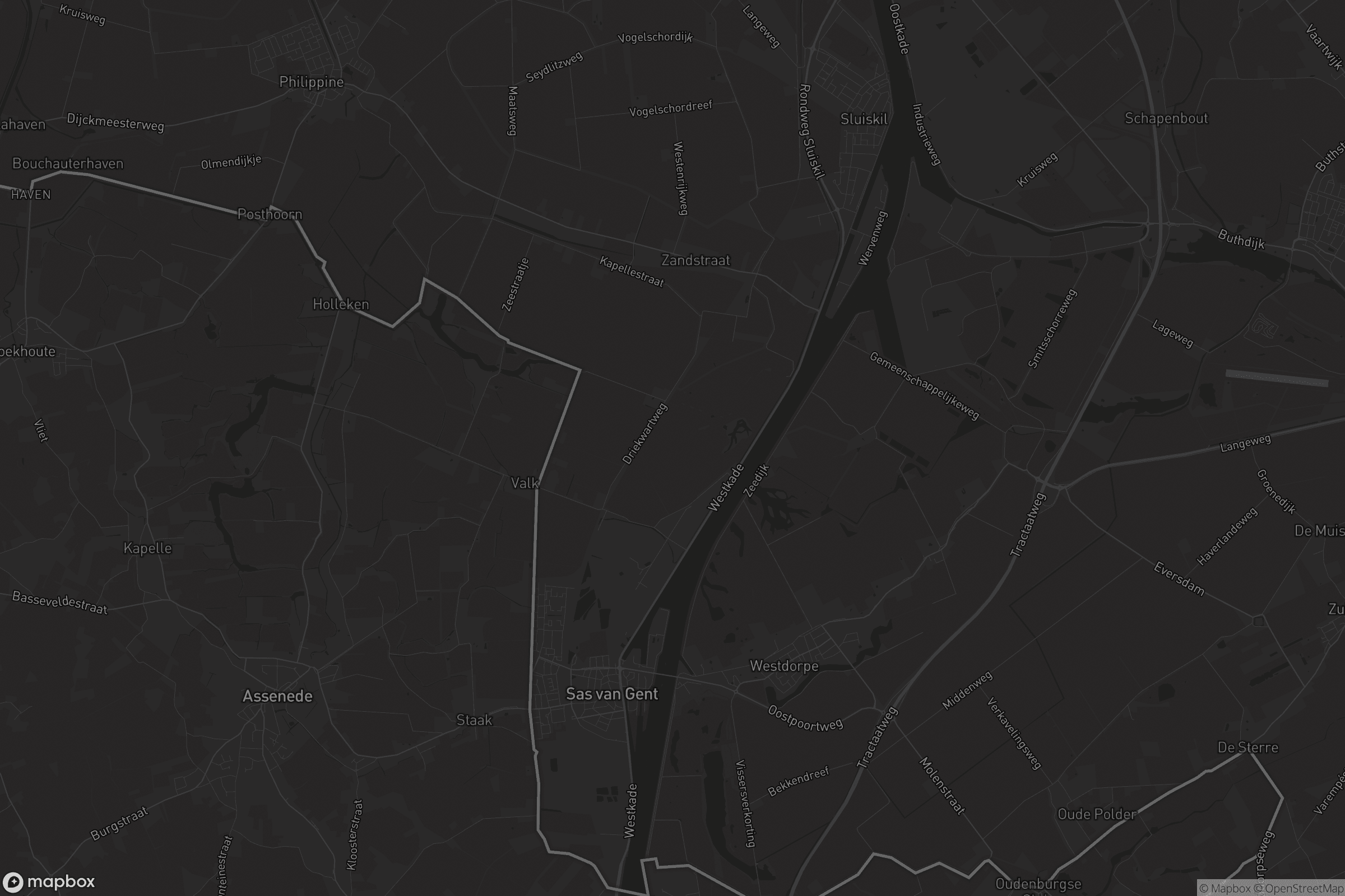 Kaart van Sas van Gent