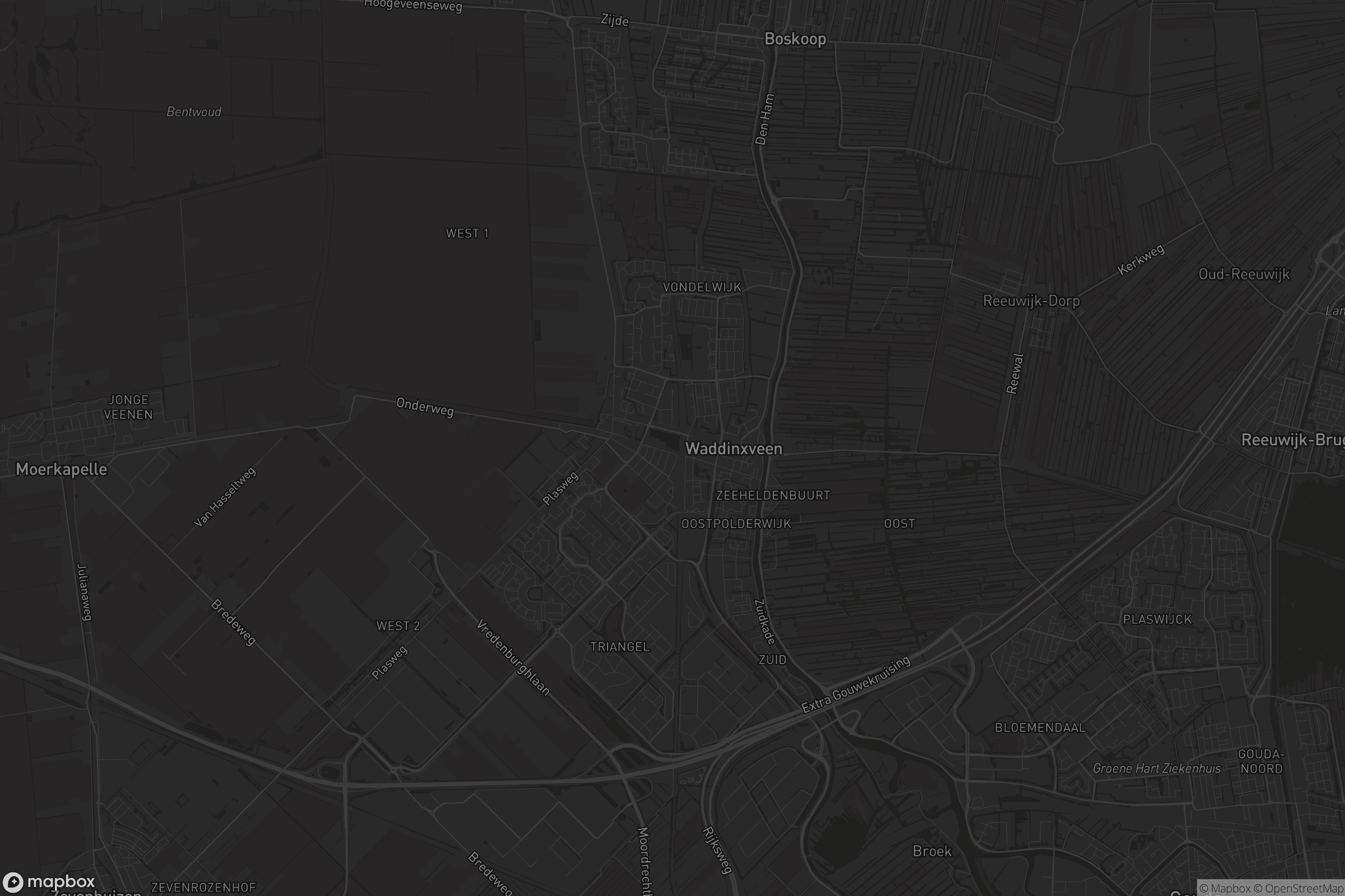 Kaart van Waddinxveen