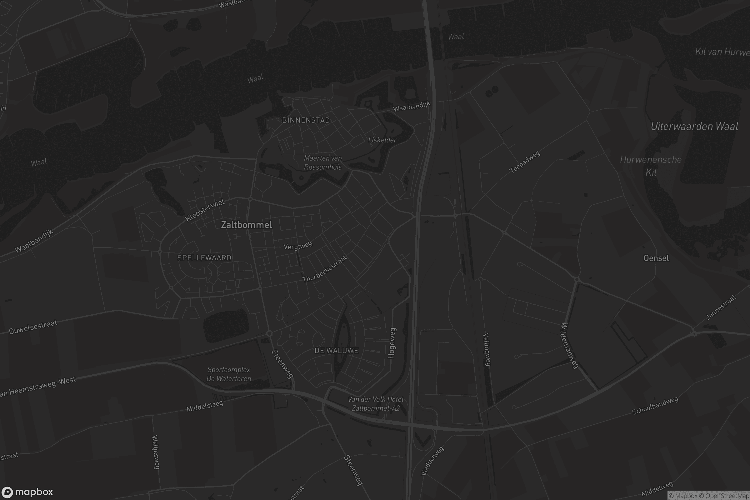 Kaart van Zaltbommel