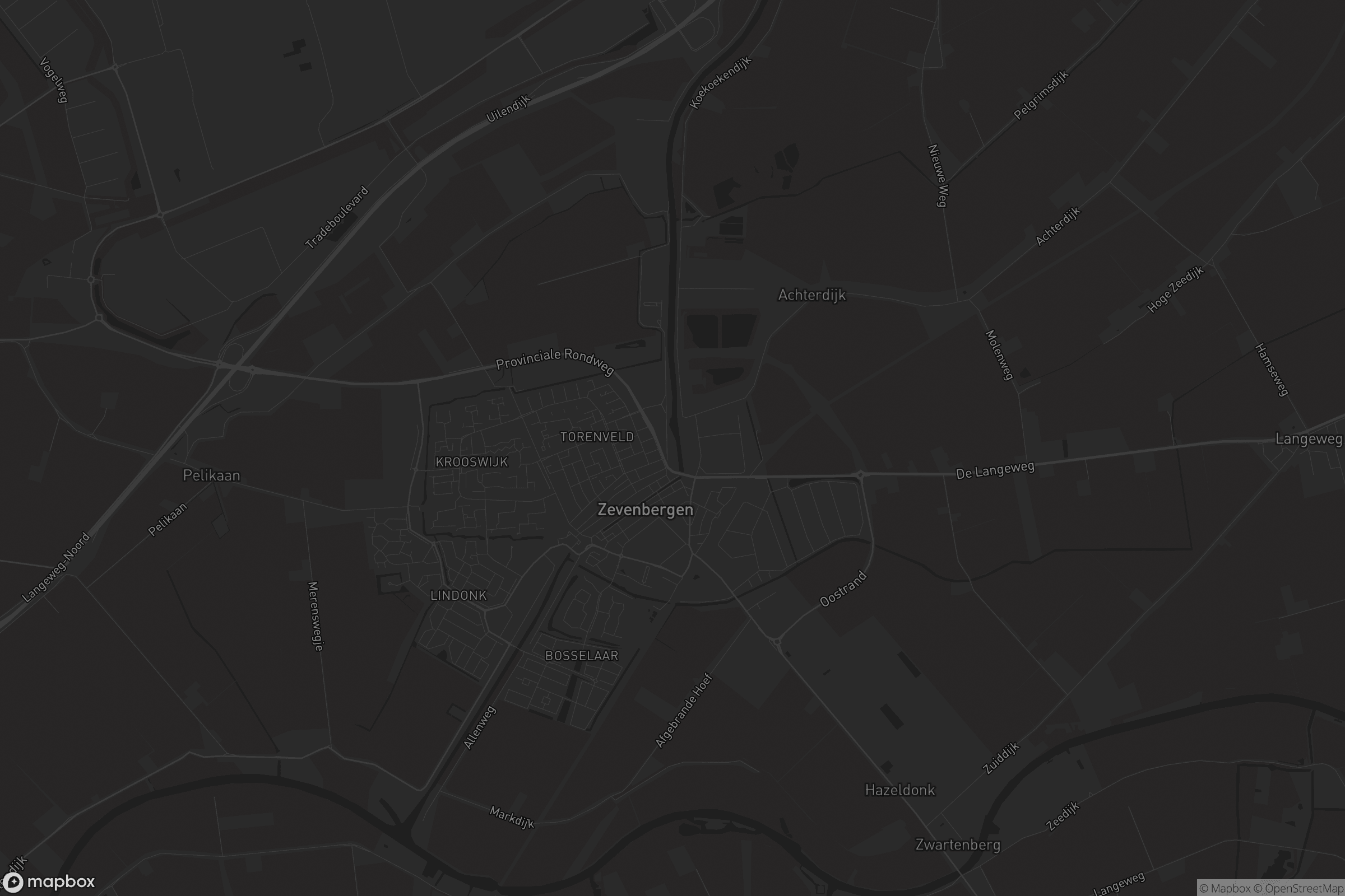 Kaart van Zevenbergen