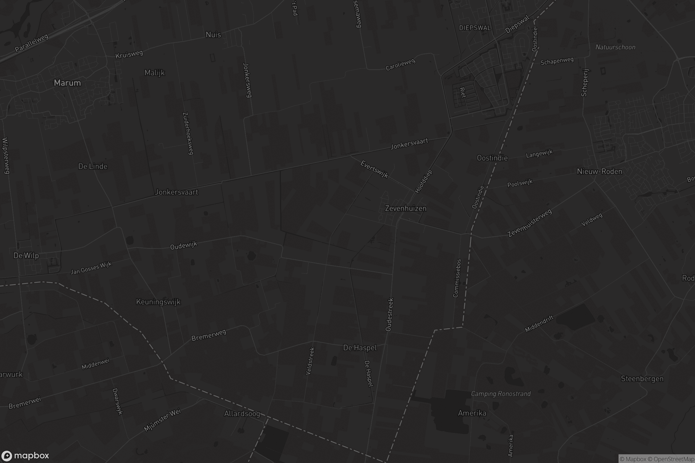 Kaart van Zevenhuizen